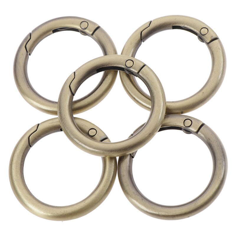 5PCS/Lot Round Ring Circle Spring Snap For DIY Keyring Hook Bag Buckle Handbag Purse: Bronze