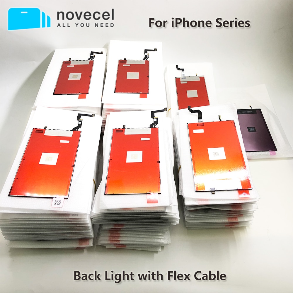 10pcs LCD Display Digitizer Backlight Film with Flex Cable 3D Metal Shied Plate for iPhone 5 6 7 8 plus 4.7 5.5 inch Back Lighty