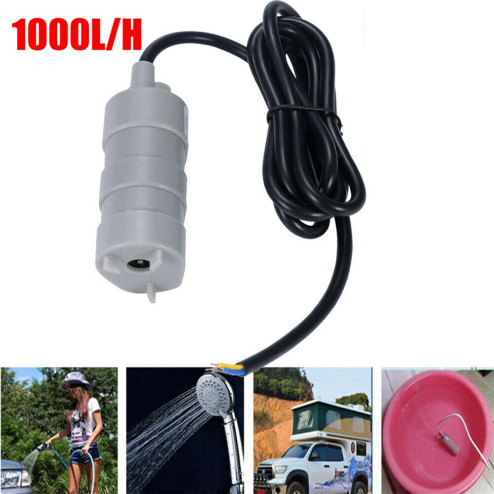 1x 12V Submersible Pump Water Pump Camper Motorhome High Flow Whale Pond Aquarium 1000L/H 5M Tank Fountain