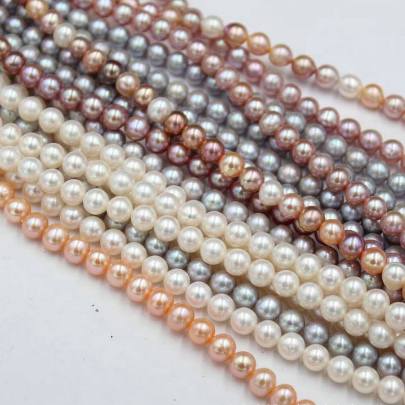 7 millimetri/61 pz Rotonda Naturale Bianco/Rosa/viola/D'acqua Dolce Branelli Allentati Della Perla per FAI DA TE Gioielleria Raffinata che fanno