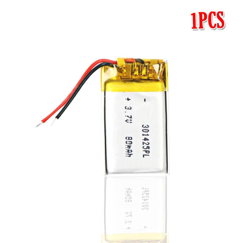 3,7 V 80mAh 301425 Lithium-Polymer Li-Po li ionen Akku Für spielzeug Bluetooth kopfhörer lautsprecher MP3 MP4 GPS Lipo zelle: 1Stck