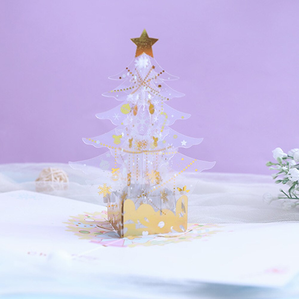 3D Pop-Up Greeting Cards Handmade Christmas Tree Paper Greeting Card For Birthday Valentine Day Party Year Greeting Card