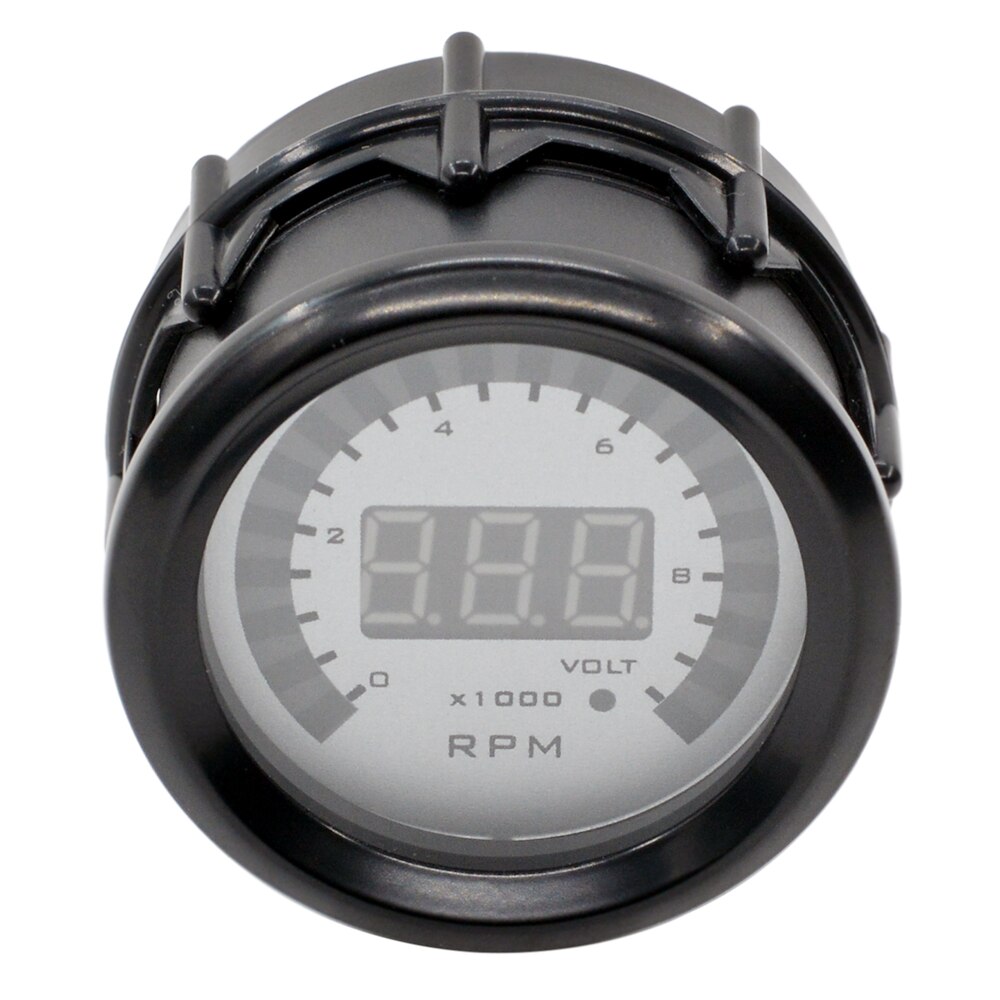 2" 52mm Digital Dual Display Auto Ｇasoline Car Tachometer Volt Gauge 1 TO 8 Cylinder 9999 RPM Voltage Meter