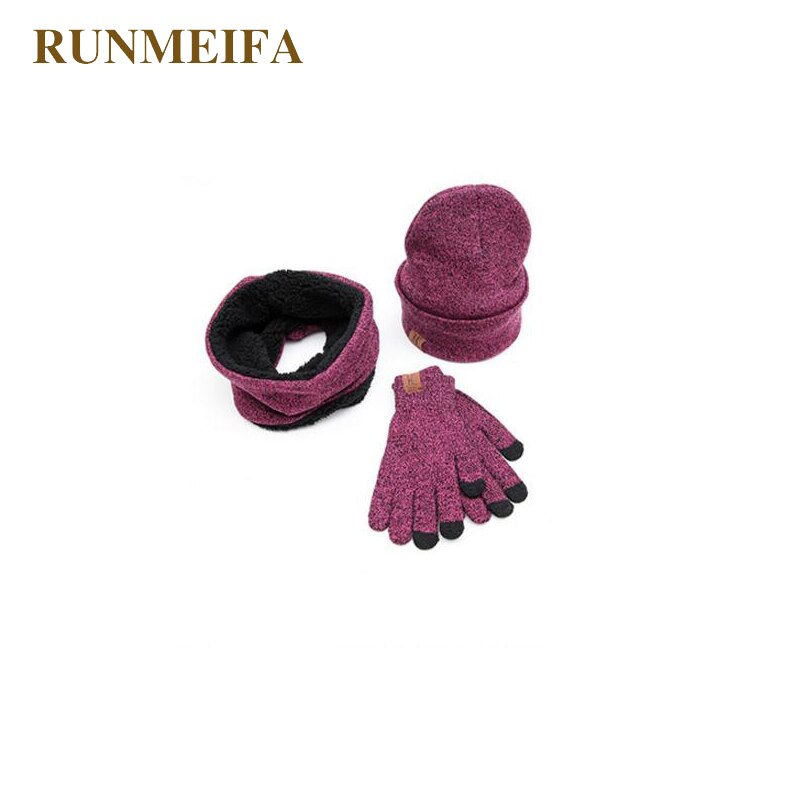 Luksusmærke herre vintervarme hue&tørklæde&touchscreen handsker på lager: F