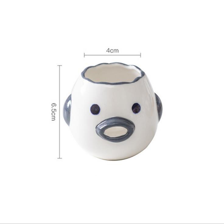 Kitchen Ceramic Cartoon Egg White Separator Yolk Dividers Chicken Kitchen Tool Cute Egg Yolk White Separator Cartoon Chick: Gray
