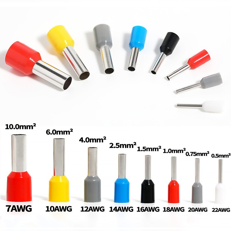 340/1200pz terminali per puntali tubolari connettori per cavi elettrici isolati a freddo a crimpare Termin pinze a crimpare strumenti