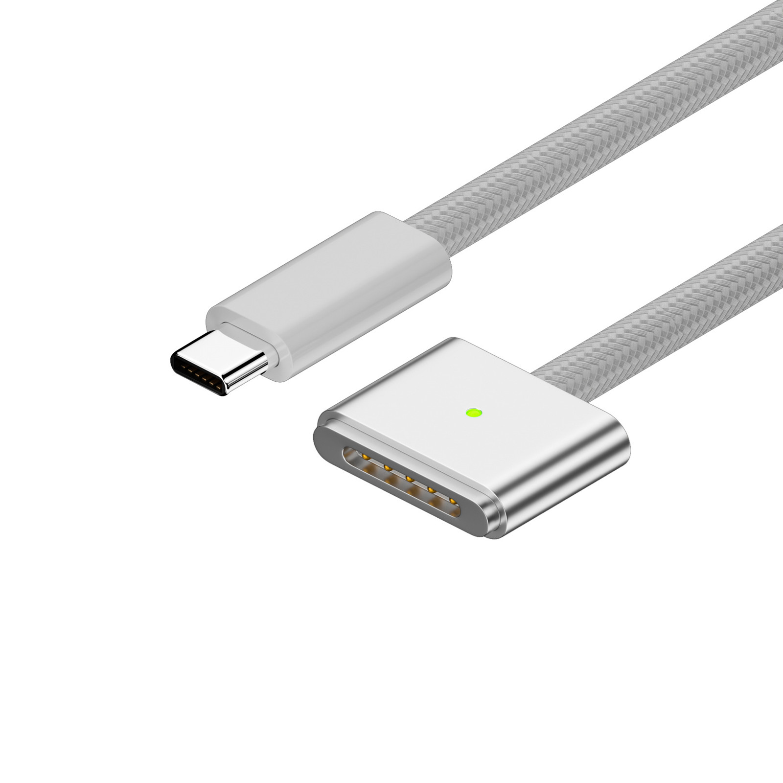 USB Type C naar Magnetische Magsafe 3 Generatie Kabel Oplader Adapter Voor MacBook Pro Air 14 16 M2 140 W Snelle Oplaadkabel Koord 2 m: WHITE