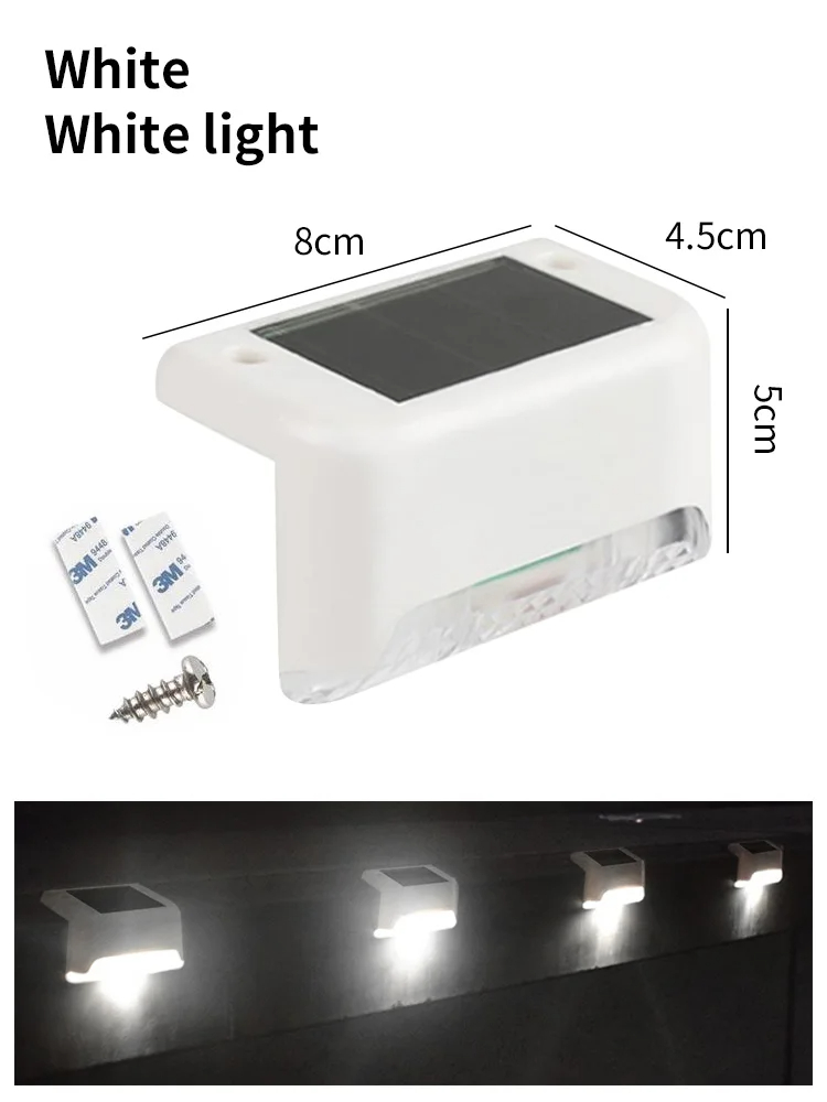 LED solaire étape lumières extérieure clôture lumière jardin décoratif applique étanche pour cour cour voie garde-corps éclairage: Lune bleue / 0-5W