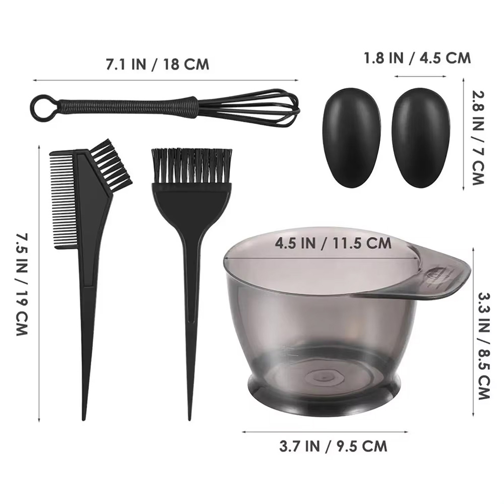 6 unids/set Kit para teñir el cabello para barbería y uso doméstico- Incluye herramientas de peluquería para una combinación de colores perfecta y: Default Title