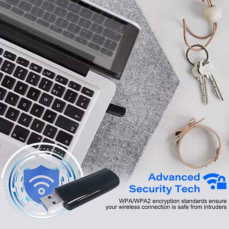 USB WiFi Adapter Wireless Adapter 802.11AC 1300Mbps USB3.0 WiFi Dongle,5G/867Mbps 2.4G/400Mbps Dual Band Network Adapter