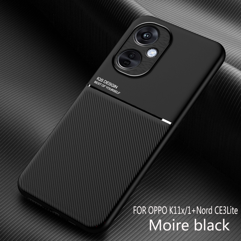 For OnePlus Nord CE 3 Lite 5G Case With Metal Plate Magnetic Car Holder Phone Case For One Plus Nord CE3 Lite Leather Back Cover: Beige