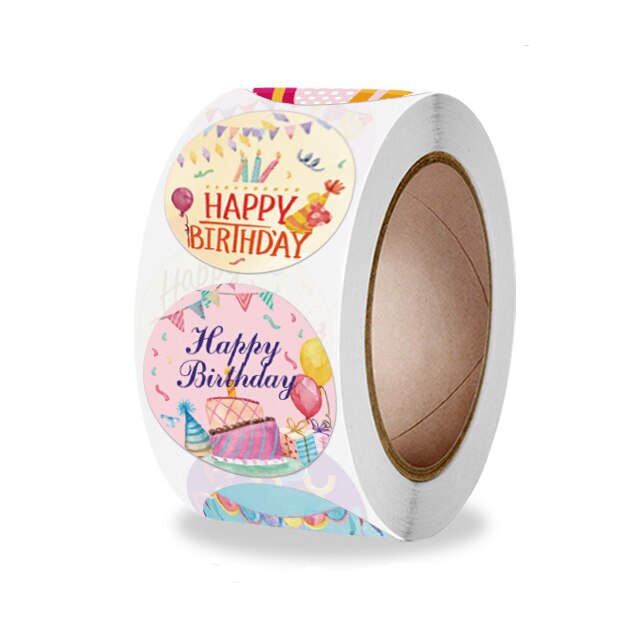 100-500pcs Cute Happy Birthday Sticker Birthday Decoration Label Sealing Balloon Cake Label Packaging Scrapbook Sticker: QY1094-300pcs