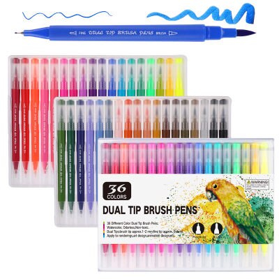 Aquarell Marker Waschbar Stift Skizzieren Malerei Dual Pinsel Pen-Set Weichen Permanent Marker 48 60 72 100 Farben Für Kunst zeichnung: 36 Colors