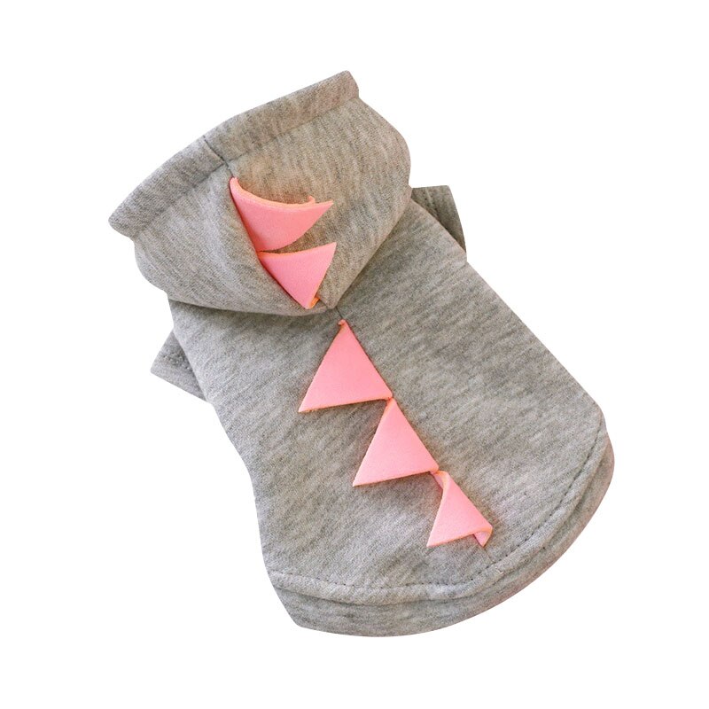 Dierbenodigdheden Puppy Vest Vier Seizoenen Ademend Comfortabele Kat Rok Kitty Jurk Schattige Hond Kleding Dinosaurus Hooded Trui: Gray / XS