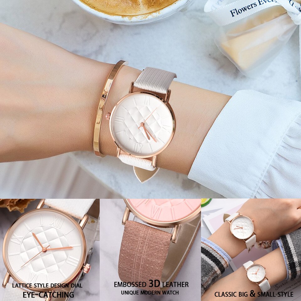 Reloj De Pulsera De Cuarzo Con Correa De Cuero Para Mujer, Cronografo De Marca Superieure De Lujo, informele, Kleur Blanco