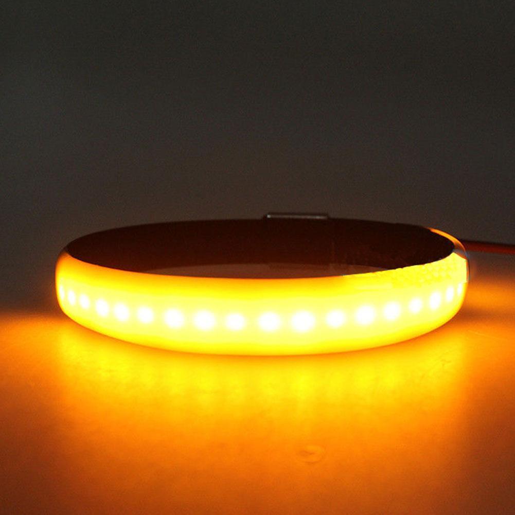 Treyues-tira de luces LED intermitente para motocicleta, luz de señal de giro para moto todoterreno, ATV, Universal, cc 12V, ámbar, 1 ud.