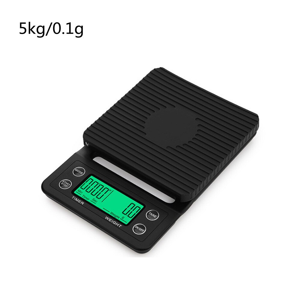 3kg/0.1g 5kg/0.1g Drip Coffee Scale with Timer Electronic Digital Kitchen Scales High Precision LCD Electronic Weight Scales: black 5kg 0.1g