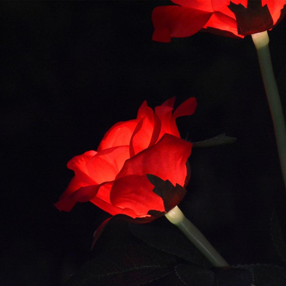 Udendørs vandtætte solar rose led pæl lys soldrevne rose blomster lys til haven baghave terrasse dekoration