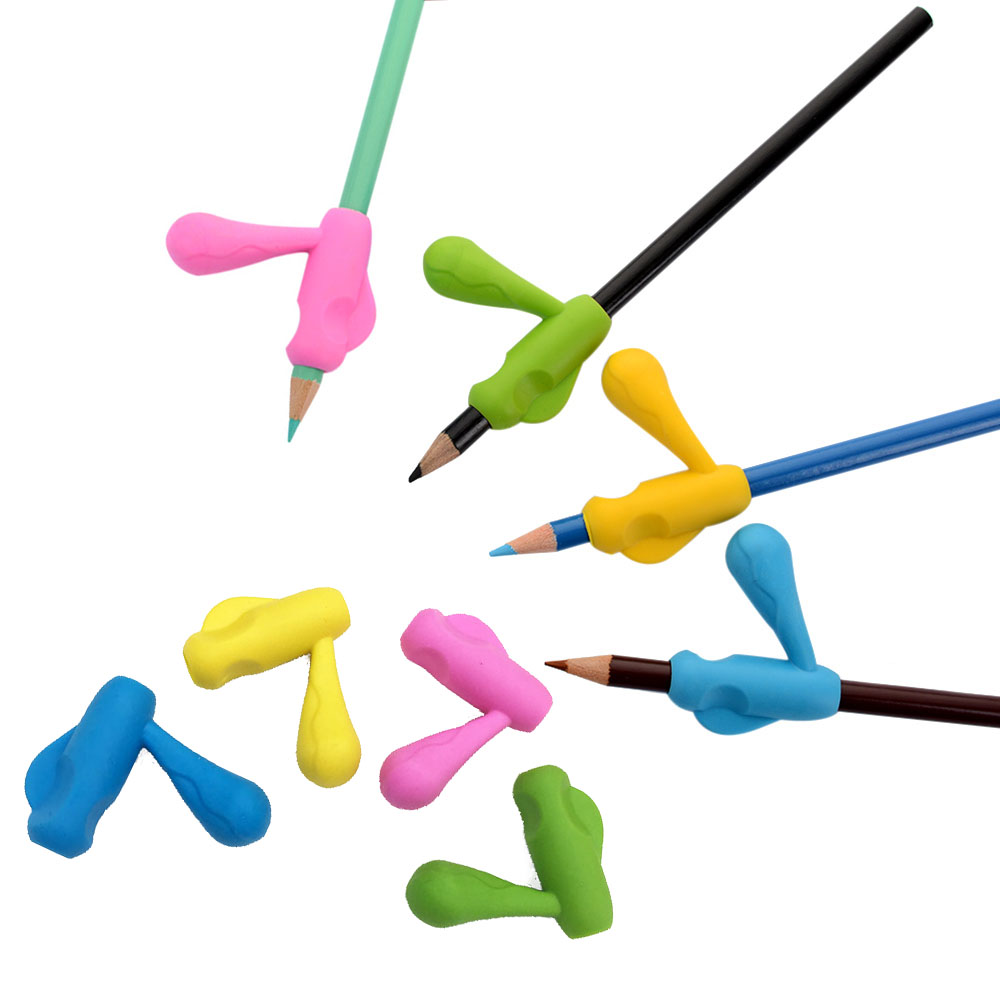 2 Pcs Silicone Rubber Children Pencil Holder School Supplies Pen Writing Aid Grip Stationery Pencil Posture Correction Device