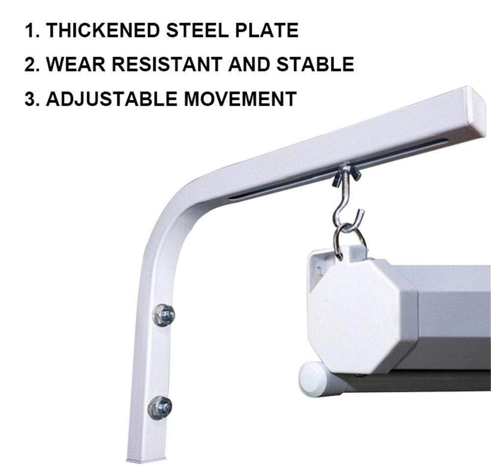 Universal Projector Screen Stand L-Bracket Wall Hanging Mount Adjustable Extension Stand Screws Hook Screen Placement