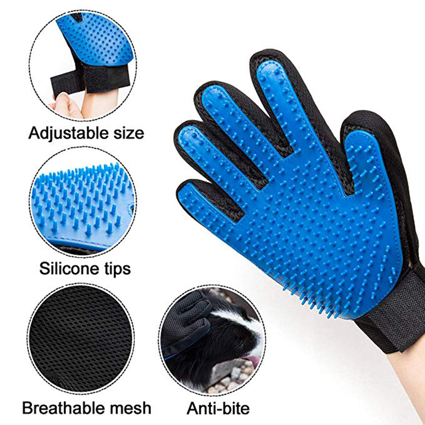 Pflege Handschuh für Hunde Kamm Handschuh für Haustier Katze Finger Reinigung Massage Handschuh für Ebene Pflege Haustier Hund Haar Deshedding pinsel