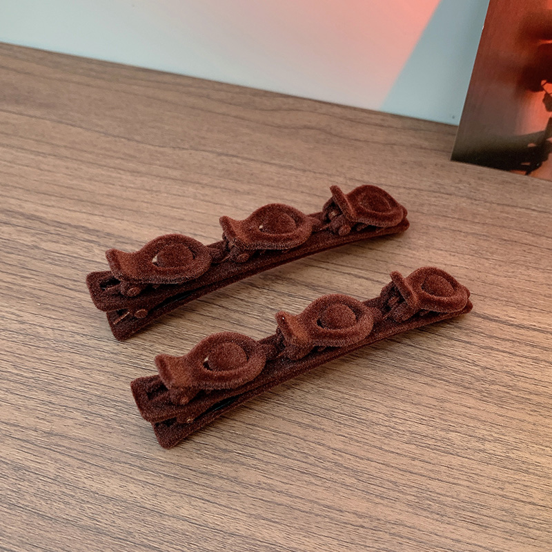 Pinza para el pelo flocada, trenza para el pelo, flequillo lateral, horquilla, Clips decorativos, soporte para el cabello roto, pasadores, pasador, accesorios para el cabello: Plata