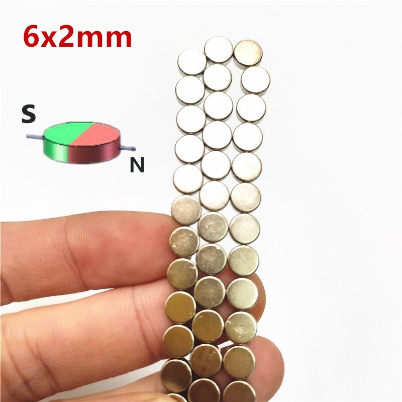 10/20/30 stkndfeb magnet diametralt magnetisert stangdiameter 6 x 2 mm eksperiment presisjonsinstrumenteringsmagneter 6*2 mm