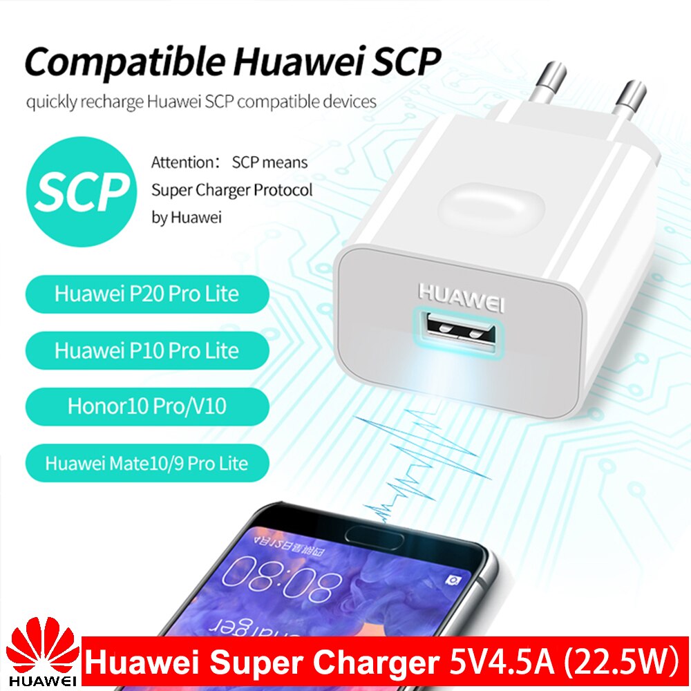 4,5 V 5A HUAWEI Original Schnelle Ladegerät Kamerad10 9 Kamerad20 P20 Profi Super ladung Schnell Reise Zauberstab Adapter 5V 4,5 EIN Typ-C 3,0 USB Kabel