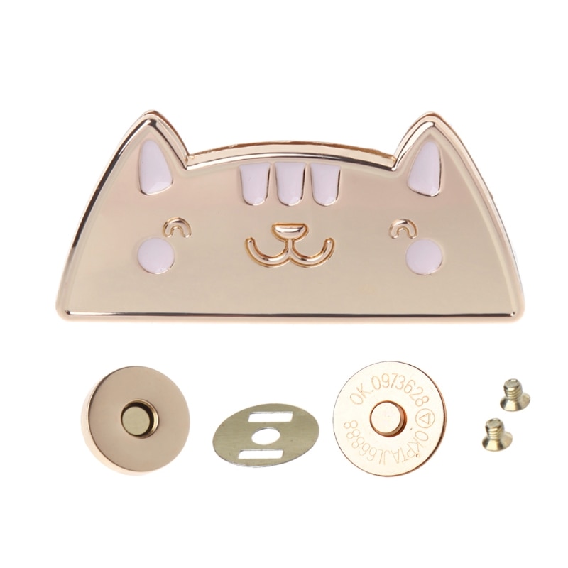 1pc Cute Cat Magnetic Clasp Fastener Snap Button Press Studs Purse Bag Closure DIY Bag Accessories