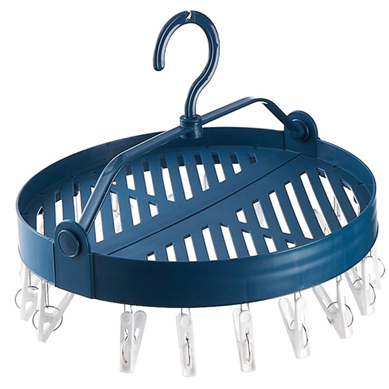 Étendoir à linge pliable séchoir à linge égouttoir pour serviette, sous-vêtements, chapeau, écharpe, pantalon, vêtements de bébé: Blue