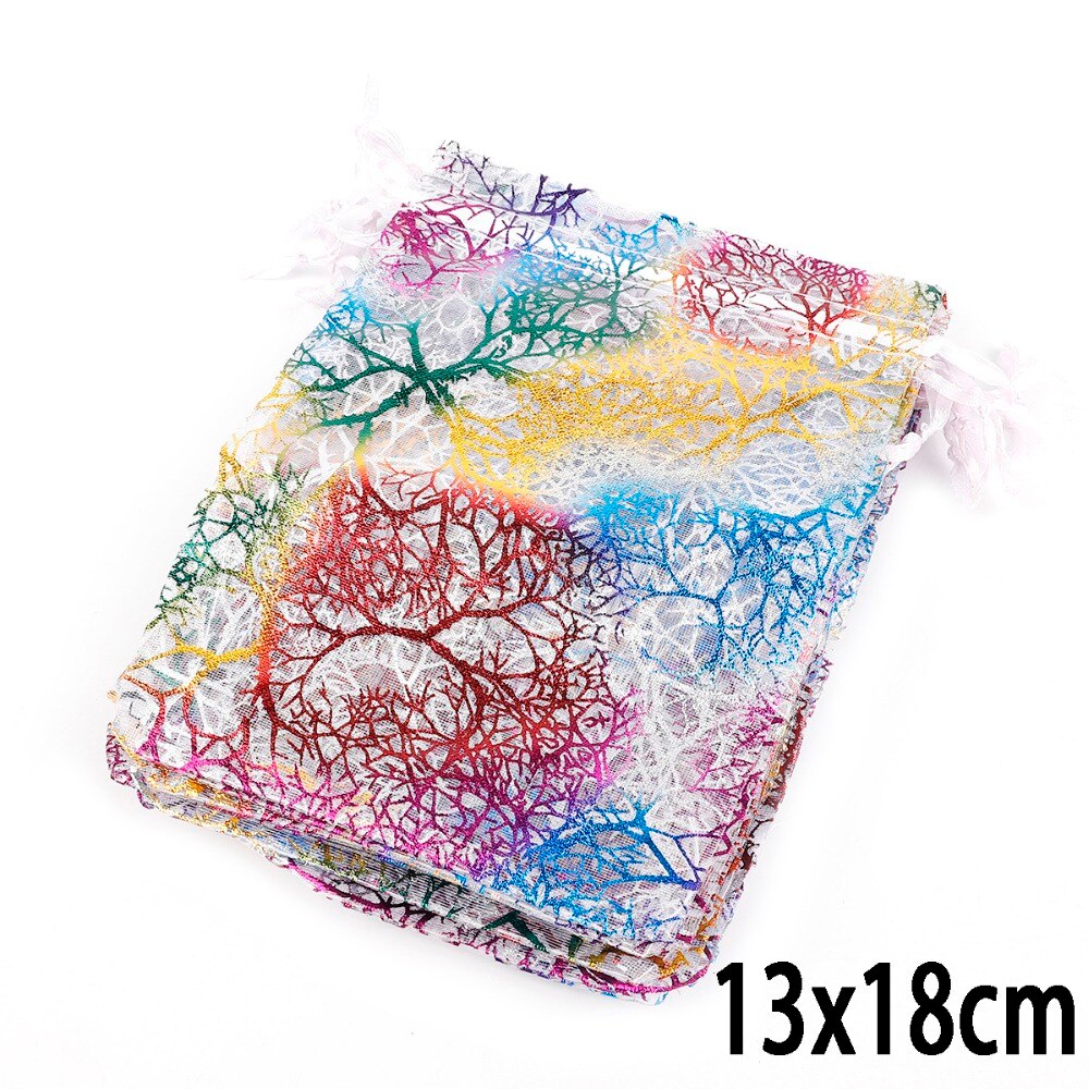 10pcs Organza Bags 7x9/9x12/10x15/13x18cm Wedding Party Holder Packaging Necklace Bracelets Jewelry Christmas Pouch