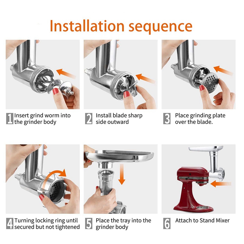 Fleisch Schleifer Anhang Würstchen Füller Zubehör Pro KitchenAid Stand Rührgerät alle Metall Fleisch Fleischwolf Pro Lebensmittel