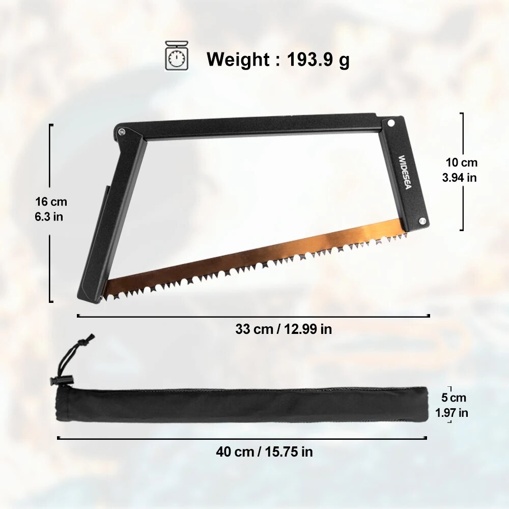 Sierra plegable para exteriores, hoja de sierra para metales de manganeso portátil de 32cm con almacenamiento, herramientas plegables para registro al aire libre para ramas de madera