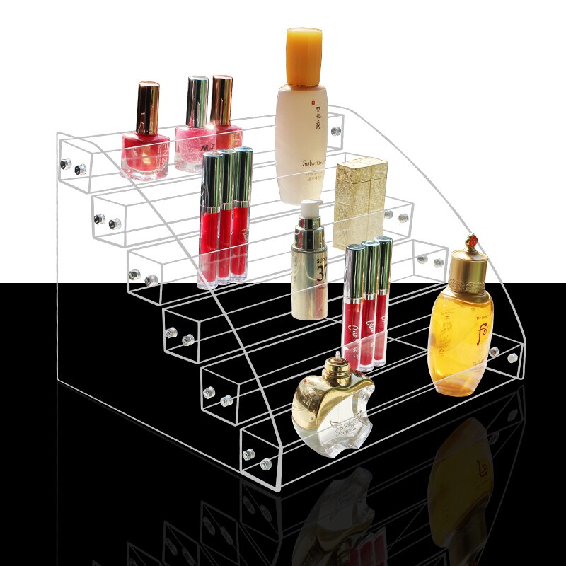 Flerlags akryl neglelak rack bordplade display stå klar læbestift holder æteriske olier hylde makeup opbevaring arrangør