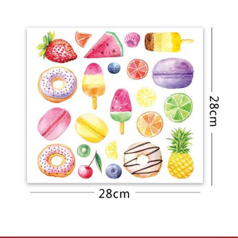 1PC Ice Cream Macaron Donut Decal Wall sticker for kids rooms Nursery Decal Home Decorations bedroom Living room
