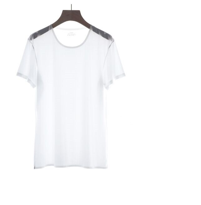 Mannen Naadloze Alle Seizoen Dieptepunt Hemdjes Mannelijke Superfijne Dunne Elastische Zachte Korte Mouw T-shirts Mannen Quick Dry Tops & tees