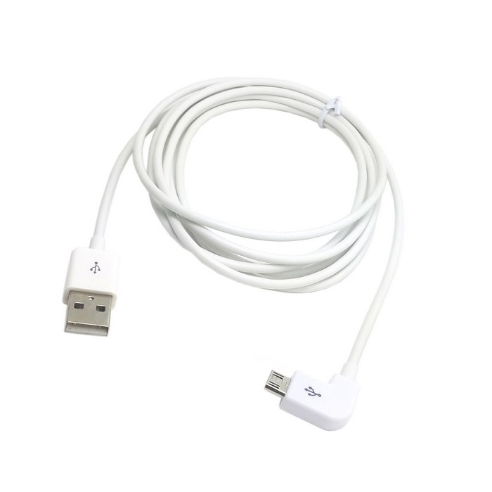 Links schuine 90 graden Micro USB Male naar USB Data Kabel 0.2 m 1 m 2 m 3 m 5 m 1 2 3 meter voor Tablet 100 cm Wit