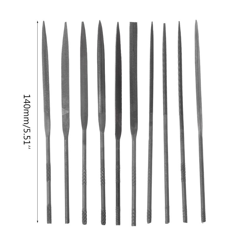 Juego de Limas de aguja pequeñas, herramientas de joyería de aleación de 140mm, abalorios, manualidades, L4MF, 10 Uds.