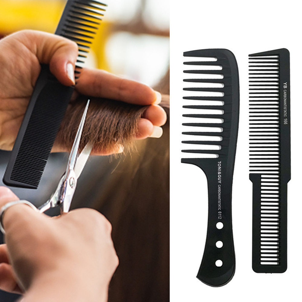 Peines negros de piezas para peluquería, peine de para cortar el pelo, herramientas de peluquería, 1 unidad