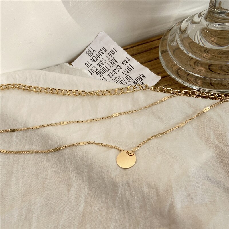 Vintage Necklace on Neck Gold Chain Women&#39;s Jewelry Layered Accessories for Girls Clothing Aesthetic Pendant