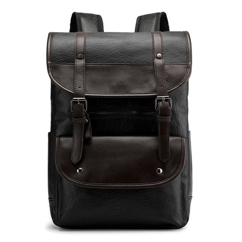 Lannsyne Mannen Vintage Volnerf Lederen Rugzak voor 16 inch Laptop Reizen Wandelen Camping Rugzak, Bruin, Large, Rugzak Rugzakken