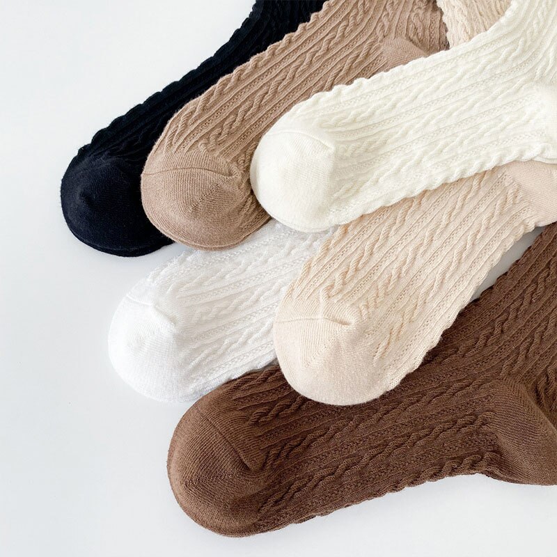 Women cotton socks 3pairs/lot Bubble mouth Retro japanese style collage socks girl female socks VKMONY