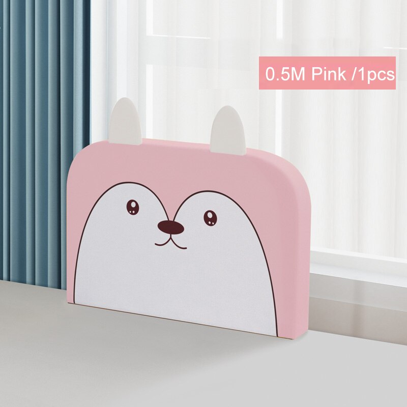 Babysängskena höjdjusterbar anti-kollision räcke barnsäng staket säng allmän mjuk grind spjälsäng 1.5/2m: 0.5m rosa  (1 st)