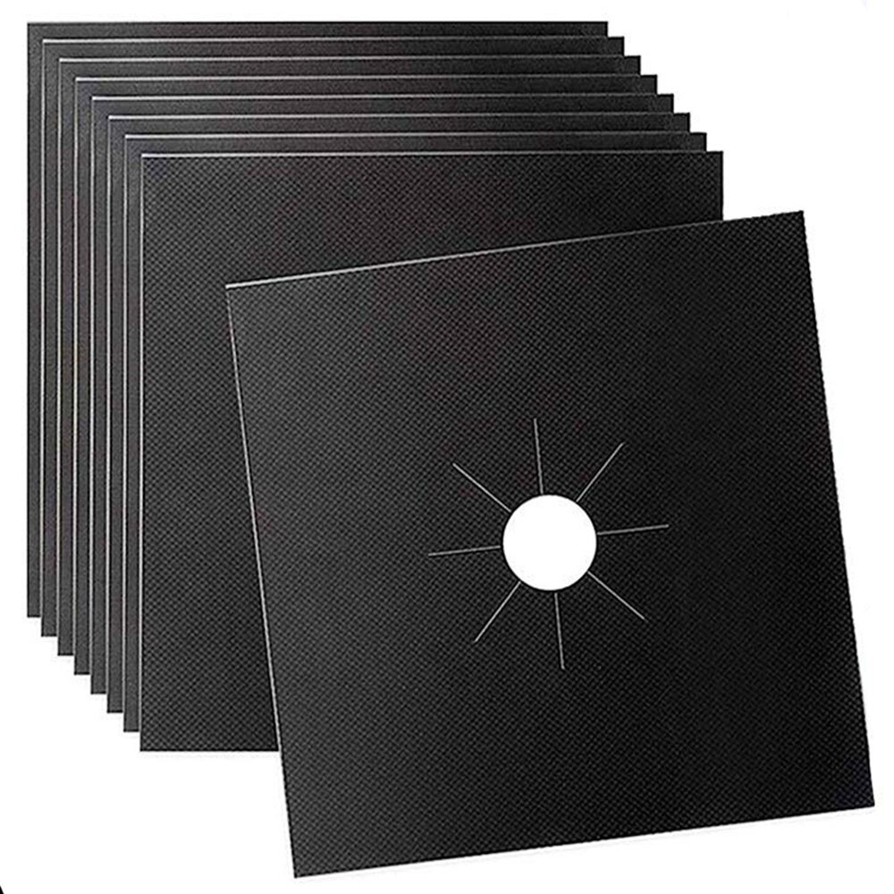 Gas Stove Burner Liners - 0.3 Mm Thick Heavy Duty Ptfe Material, Non-Toxic, Non-Stick, Reversible And Reusable Stove Top Burne