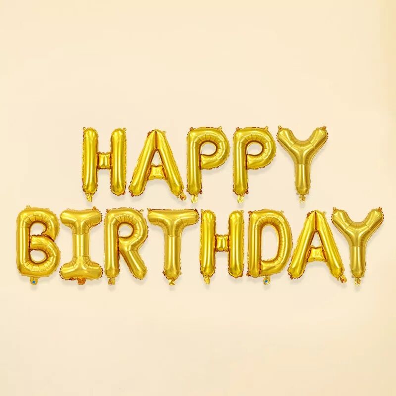 Ballons bannière pour anniversaire | Lettres joyeux anniversaire, ballons suspendus, fournitures de décoration pour anniversaire: Gold