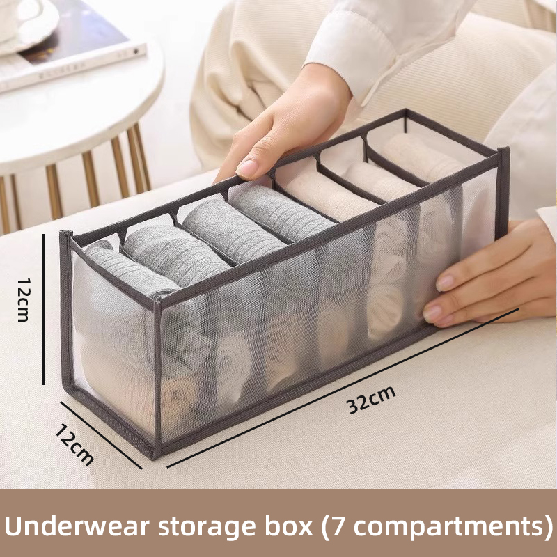 Jeans Organization Storage Box Closet Organizer For Underwear Clothing System Socks Pants Drawer Organizers Cabinet: DARK GRAY