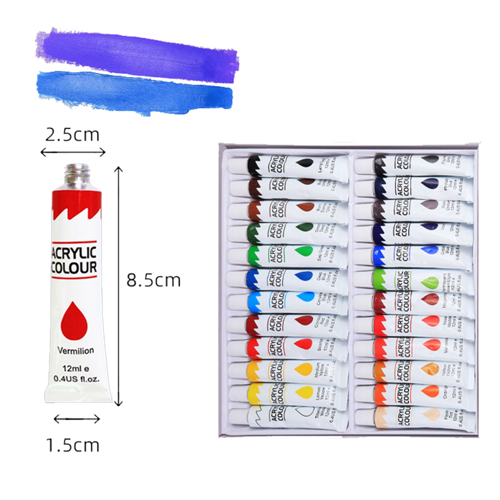 36 Colors Solid Acrlic Paint With easel, palette, drawing paper Water Brush Gouache Pigments School Art Stationery