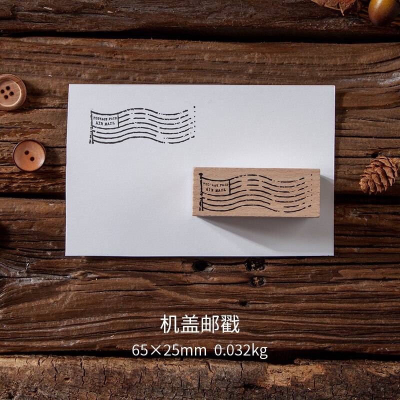 Antique Postmark Wood Seal Bullet Journal Rubber Stamps for Scrapbooking Cards Decoration Embossing Craft standard stamp: 8