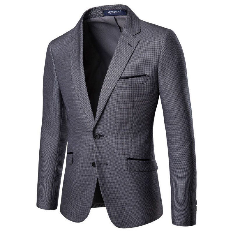 Traje de negocios para hombre traje de dos piezas (+ Pantalones blazer) Gris de Delgado banquete Caballero traje formal S-5XL