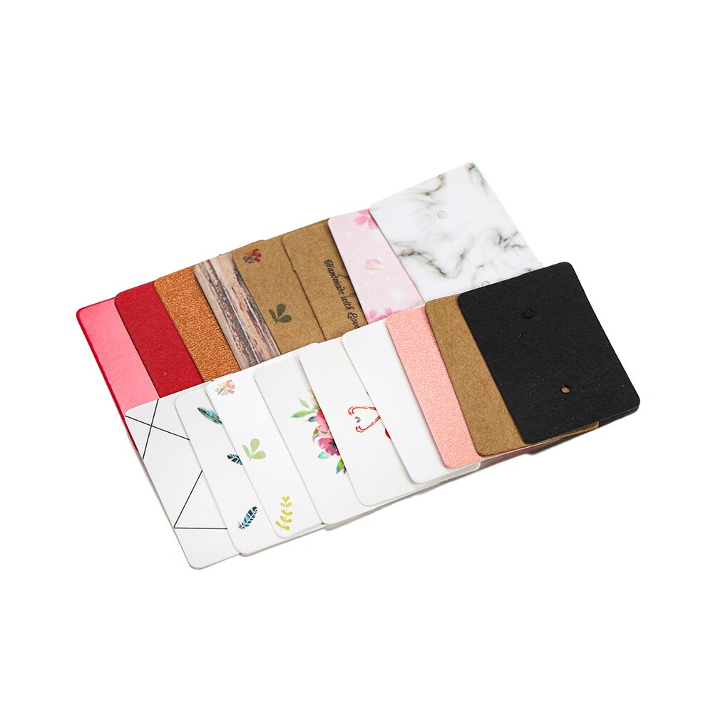 100Pcs/Lot Earrings Display Cards Cardboard Earring Packaging Hang Tag Card Ear Studs Paper Card for Jewelry Accessories
